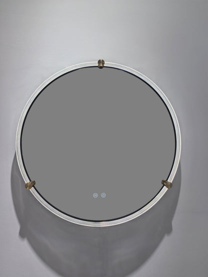 Runder LED-Badezimmerspiegel H 2087 mit Anti-Beschlag und Acryl-Metall-Rahmen