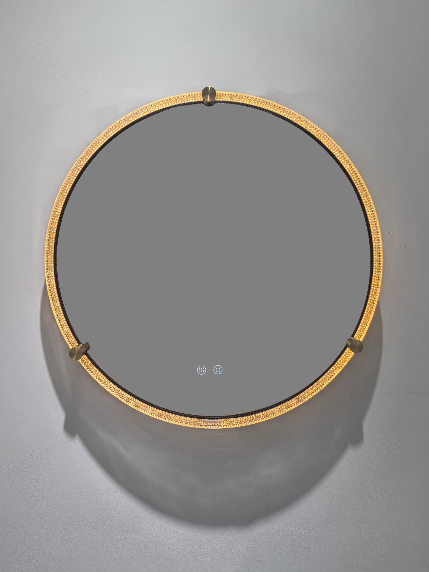Runder LED-Badezimmerspiegel H 2087 mit Anti-Beschlag und Acryl-Metall-Rahmen