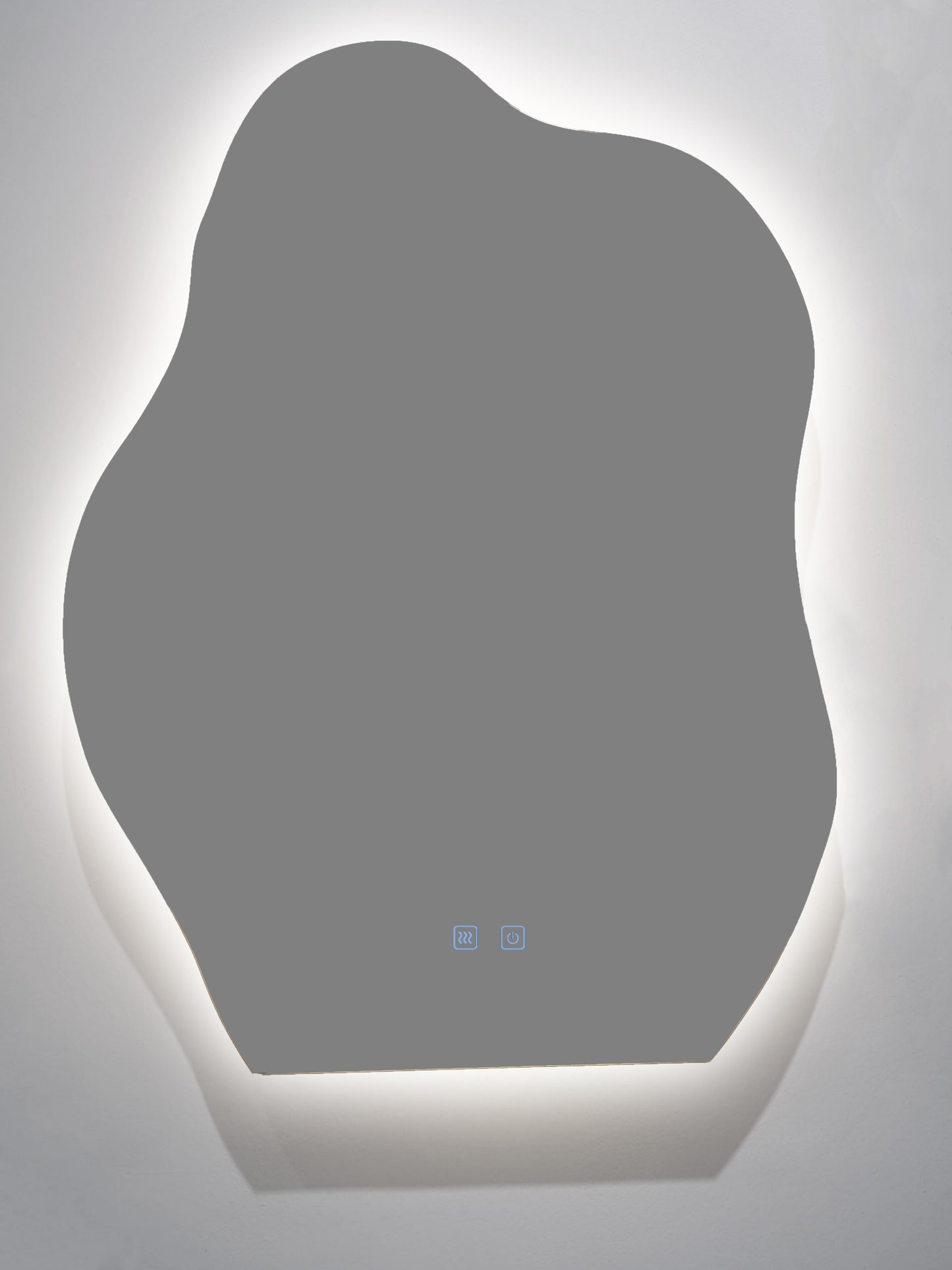 LED Badezimmerspiegel 60x80 cm – Unregelmäßige Form, 3 Lichtfarben, Anti-Beschlag & Touch