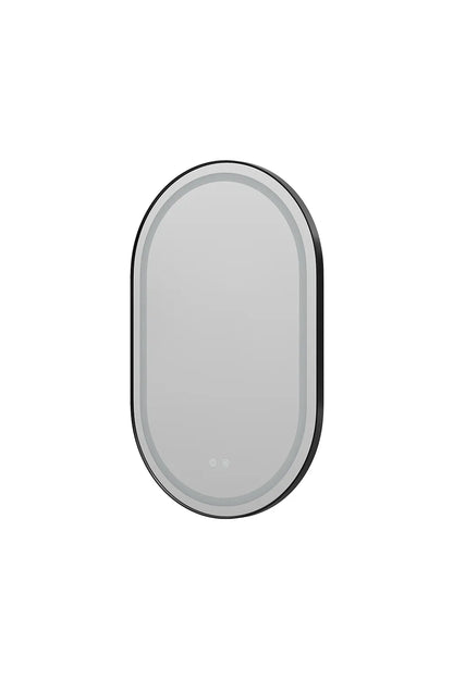 LED-Badezimmerspiegel H-3055 Schwarz mit COB-Lichtband | 3 Lichtfarben & Anti-Beschlag