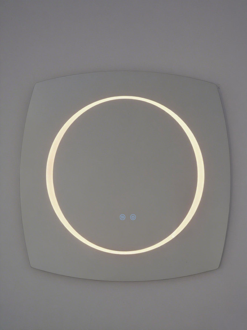LED Badezimmerspiegel H-3075 – 80x80 cm, 3 Lichtfarben, Anti-Beschlag, Touch-Schalter, Modernes