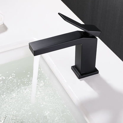 Baterie lavoar geometrica inox premium, finisaj negru mat