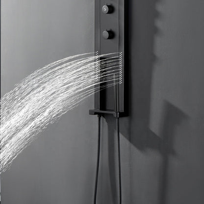 LED-Rundduschpaneel Black Round – modernes Design mit Wasserfall-Dusche und Premium-Funktionen