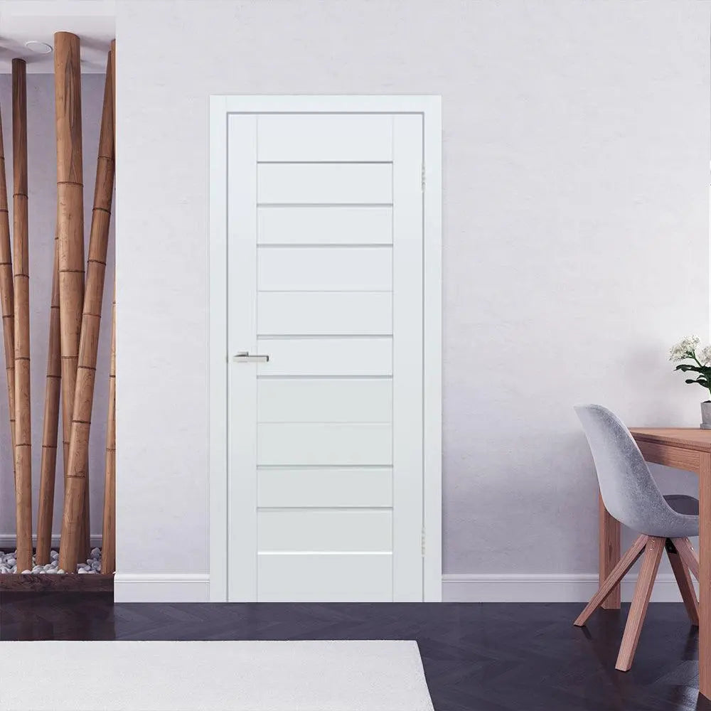 Ușă interior Bit 06 White Silk Mat – complet echipată, cu toc reglabil și design alb mat mătăsos Omis