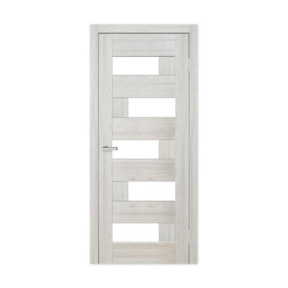 Ușă interior Rino 16 Shalet Oak – complet echipată, cu sticlă verticală și toc reglabil Omis