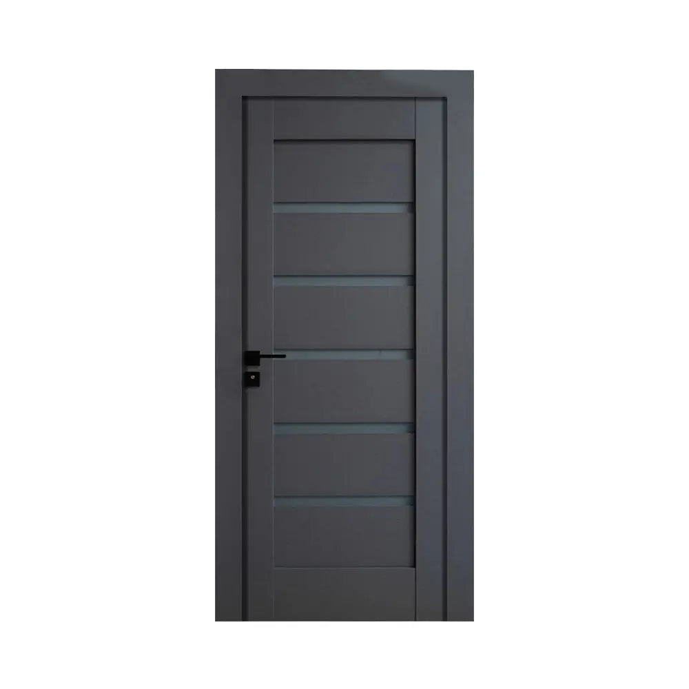 Ușă interior antracit JYA-006 cu toc reglabil – design vertical modern, complet echipată www.CasaDeco.ro
