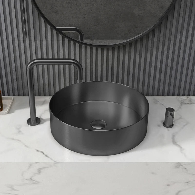 Moderner Edelstahl-Waschtisch für Aufsatzmontage – 3811-Black