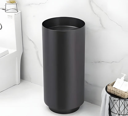 Freistehendes Waschbecken aus Edelstahl Elegant mit matter Basis – 3883 Black-Black (38110-B)