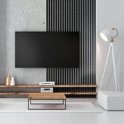 Schwarzes Holz-Lamellenpaneel – Linea Slim Single