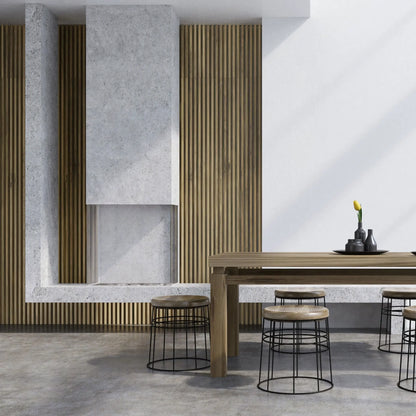Eiche-Lamellenpaneel aus Holz – Linea Slim Single