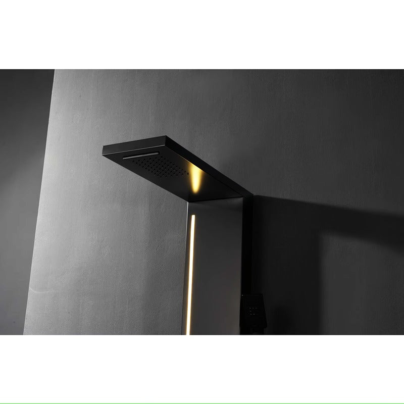 Duschpaneel Black Line – Modernes Design mit LED-Lichtleiste und Multifunktionssystem