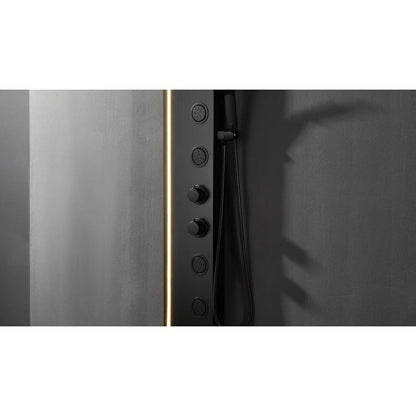 Duschpaneel Black Line – Modernes Design mit LED-Lichtleiste und Multifunktionssystem