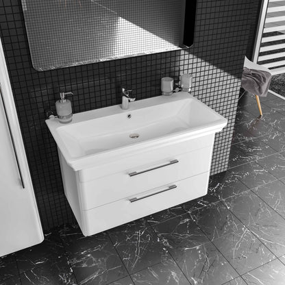 Mobilier de baie suspendat Paola, Alb Aqua Rodos