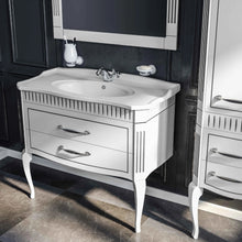 Mobilier de baie pe pardoseală Royal, Alb+argintiu Aqua Rodos