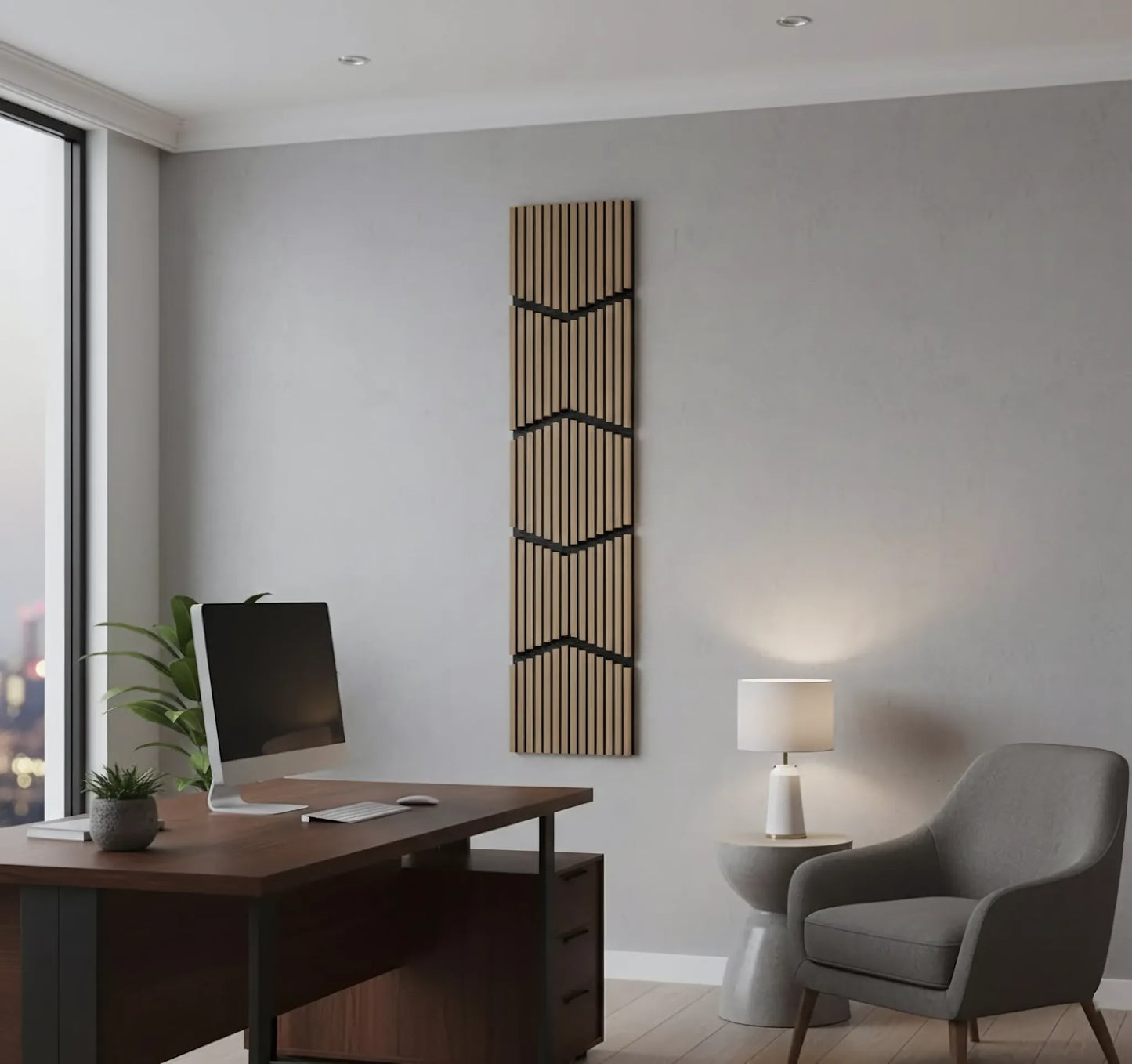 Dekoratives Lamellen-Wandpaneel Vertical Wave S0DV-01 – Dunkelnuss-Finish