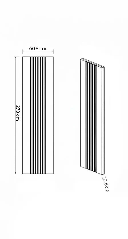 Dekoratives Lamellenpaneel Vertical Line S1DV-01 – dunkler Nussbaum mit schwarzen Akzenten