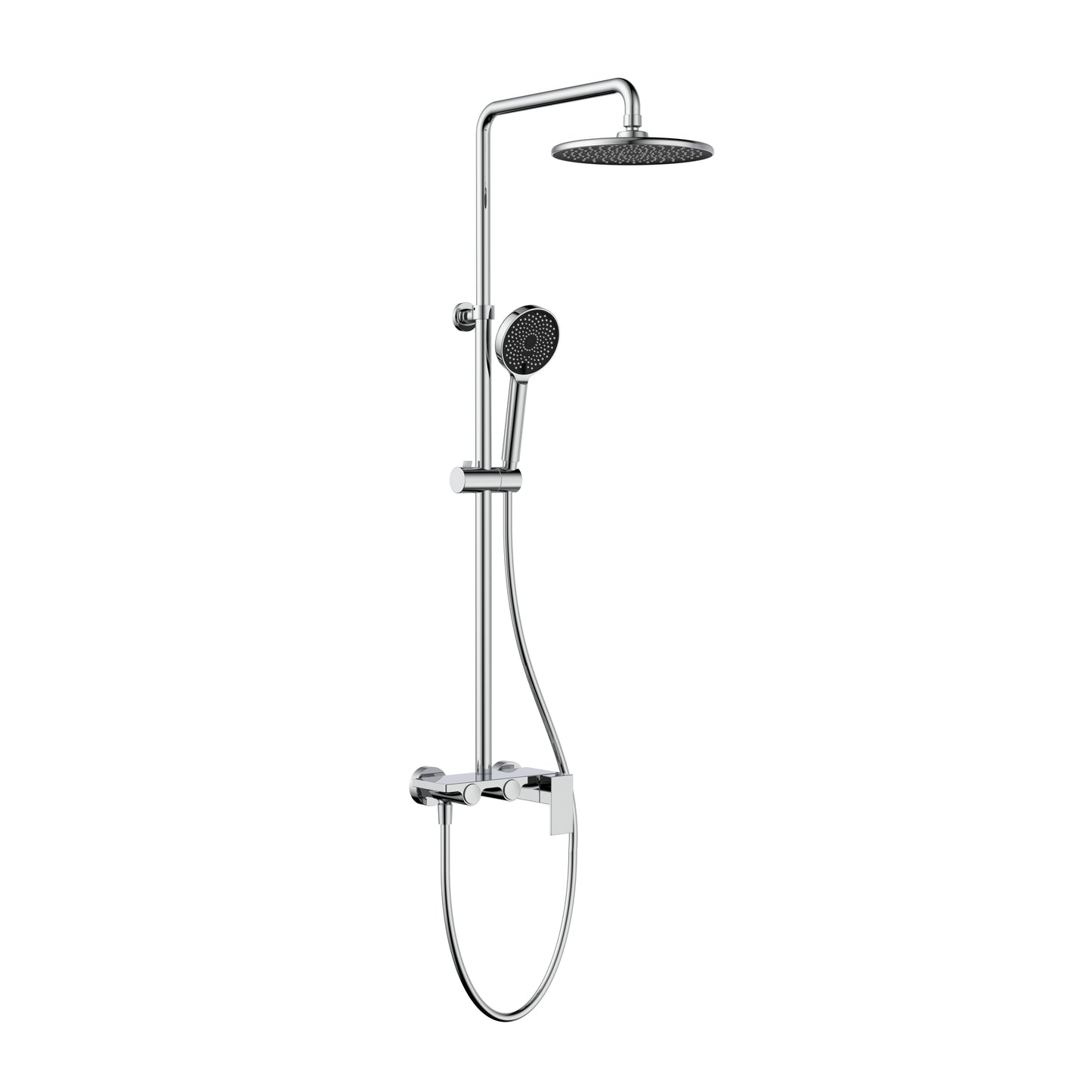 Hochwertiges Duschset mit 2 Funktionen – Messing, Hochglanz Chrom