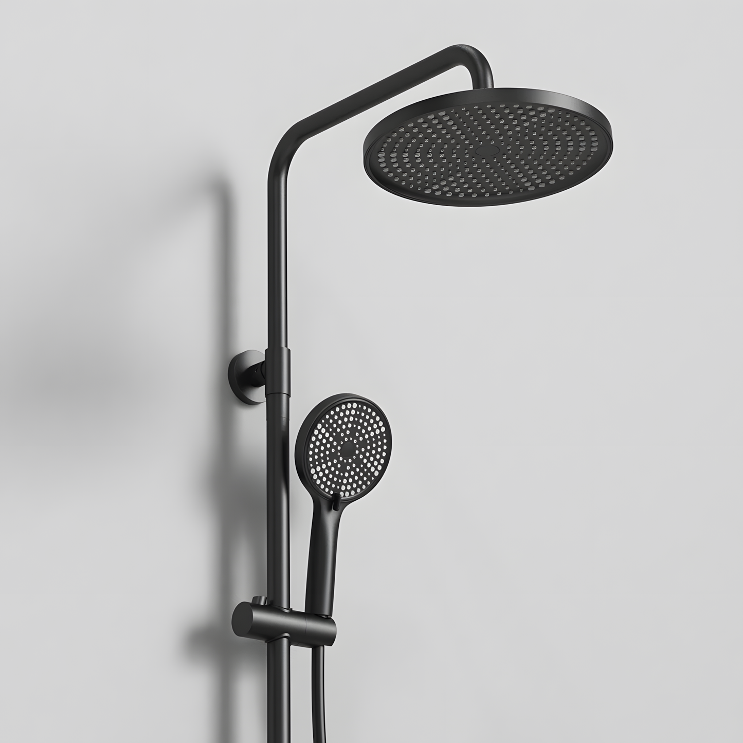 Duschset mit 2 Funktionen – Matt Schwarz, modernes Design aus Edelstahl
