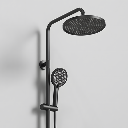 Duschset mit 2 Funktionen – Matt Schwarz, modernes Design aus Edelstahl