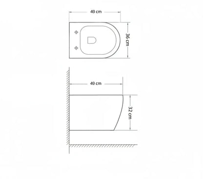 Hänge-WC Rimless – Black Glossy
