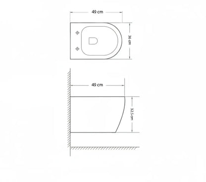 Vas WC Suspendat Rimless cu Funcție de Bideu White Glossy