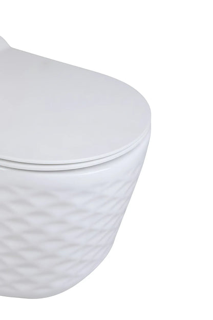 Hänge-WC Modern Rimless – Weiß Hochglanz 3D