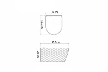 Hänge-WC Modern Rimless – Weiß Hochglanz 3D