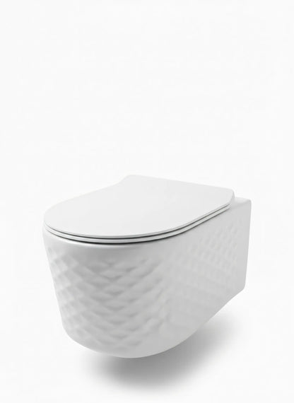 Hänge-WC Modern Rimless – Weiß Hochglanz 3D