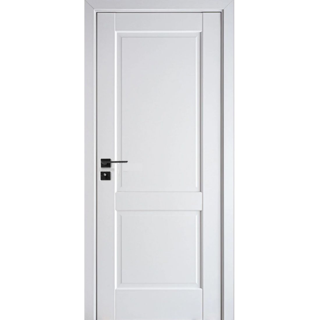 Ușă de interior albă JYA-001 cu toc reglabil – stil clasic modern, complet echipată, livrare rapidă www.olivy.ro