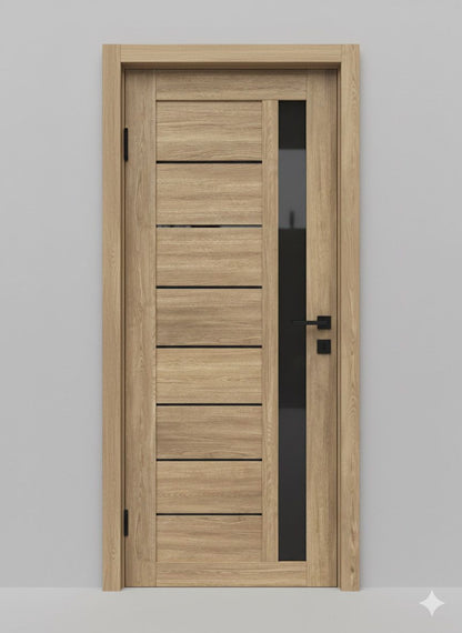 MDF-Innentür DECO 09 BG Nashville Oak – modernes Design mit satiniertem Glas