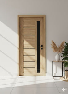 MDF-Innentür DECO 09 BG Nashville Oak – modernes Design mit satiniertem Glas