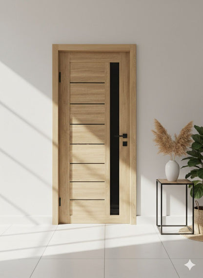 MDF-Innentür DECO 09 BG Nashville Oak – modernes Design mit satiniertem Glas