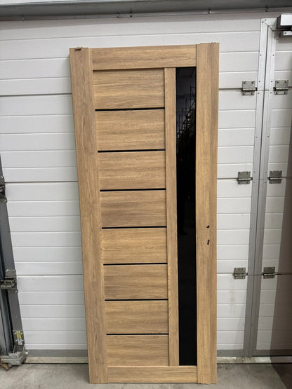 MDF-Innentür DECO 09 BG Nashville Oak – modernes Design mit satiniertem Glas