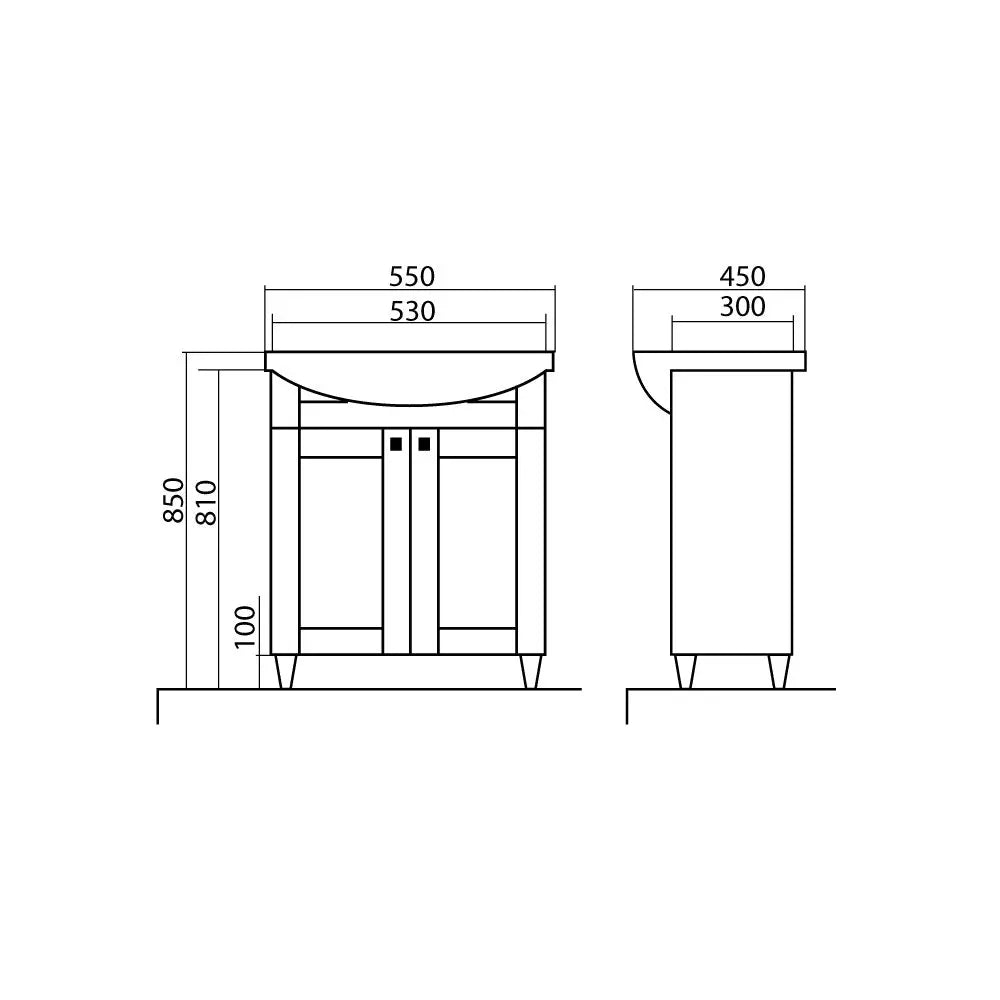 Mobilier de baie pe pardoseală Woodmix, Alb Aqua Rodos