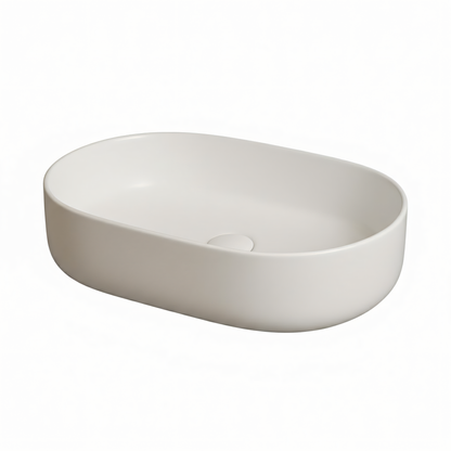 Ovales Keramikwaschbecken A509 – minimalistisches Design in Weiß
