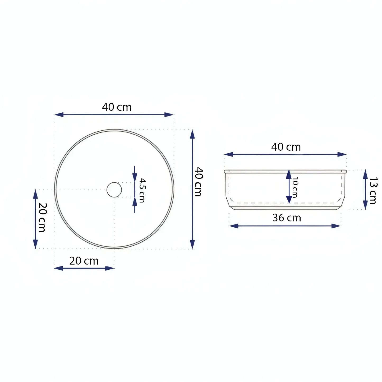 Rundes Keramikwaschbecken A747-P841M – marmoriertes Design