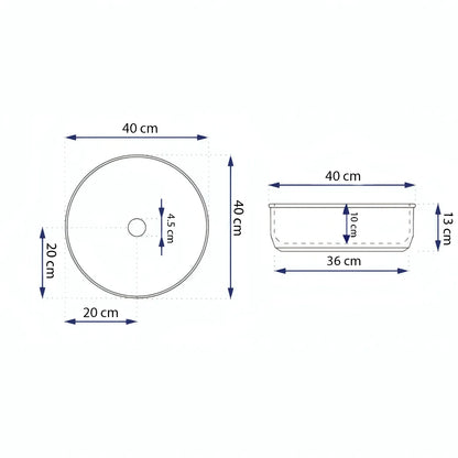 Rundes Keramikwaschbecken A747-P841M – marmoriertes Design