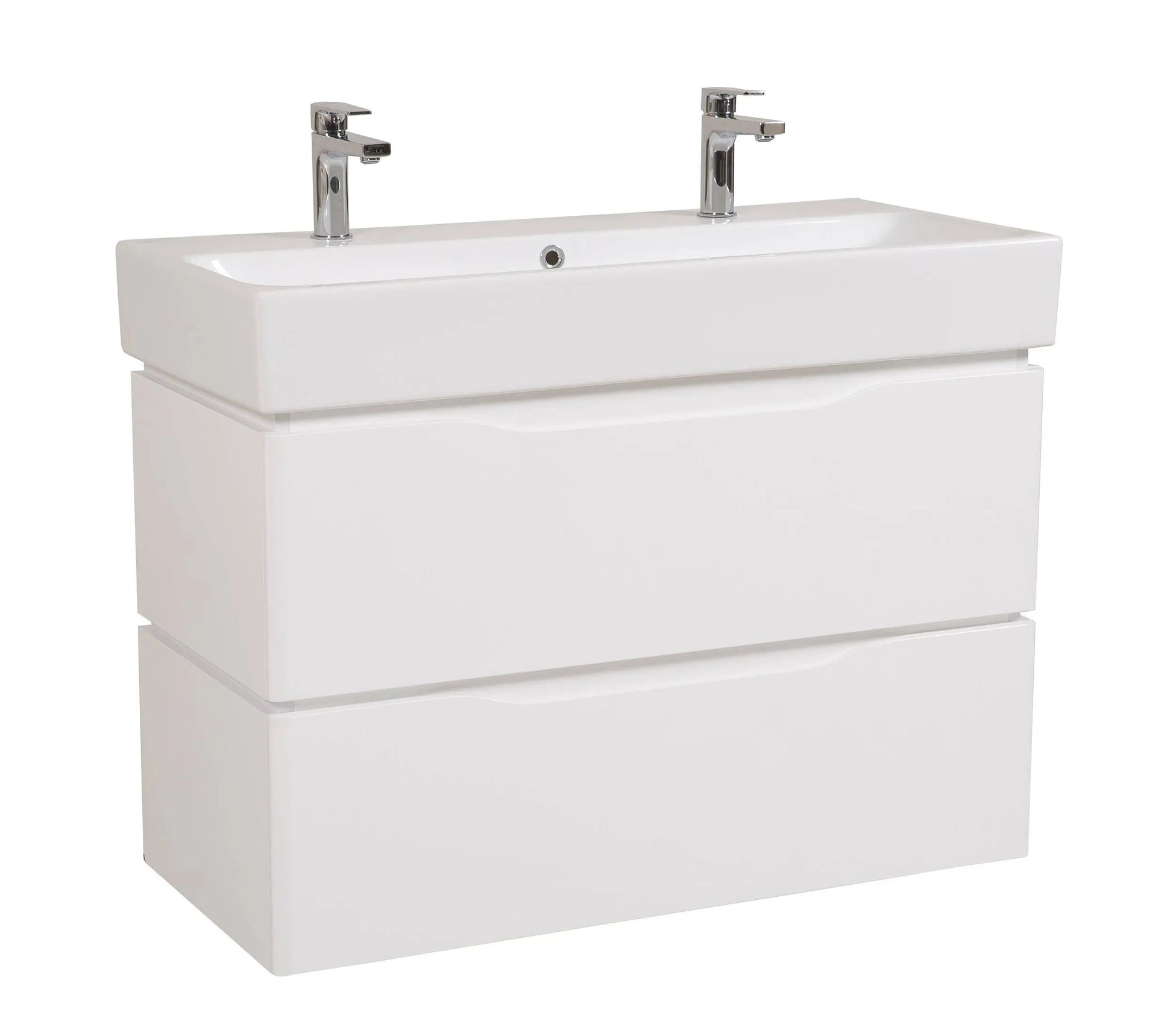 Mobilier de baie suspendat Venice, Alb pentru 2 baterii Aqua Rodos