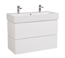 Mobilier de baie suspendat Venice, Alb pentru 2 baterii Aqua Rodos