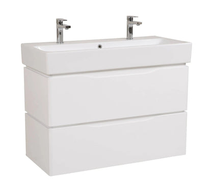 Mobilier de baie suspendat Venice, Alb pentru 2 baterii Aqua Rodos