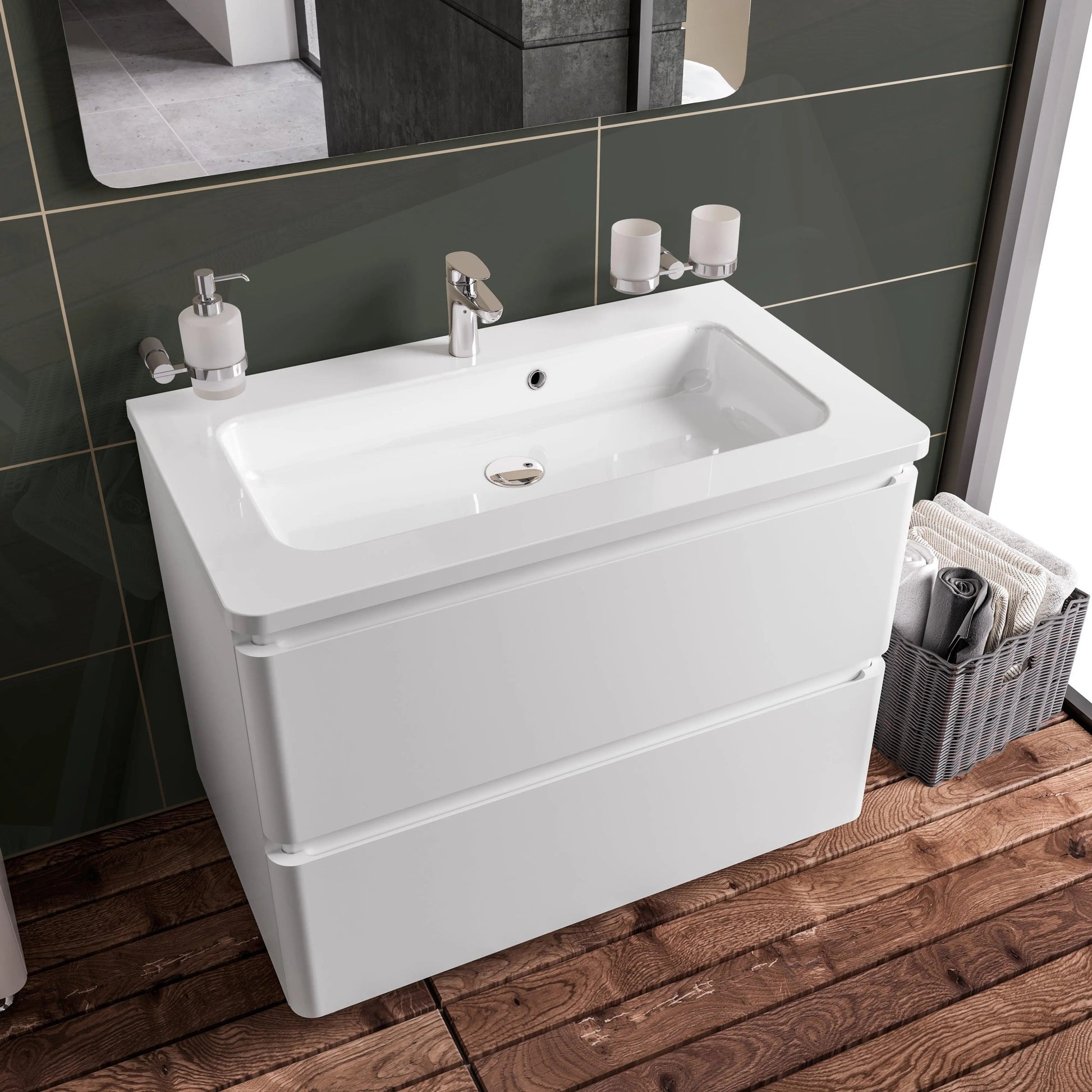 Mobilier de baie suspendat Accent alb AquaRodos