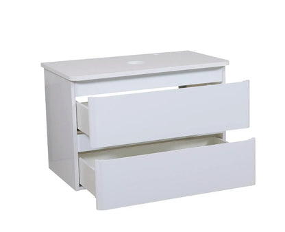 Mobilier de baie suspendat Accent alb, cu blat Aqua Rodos