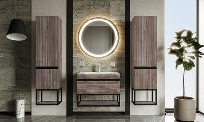 Mobilier de baie suspendat Loft Iron, Oak moras Aqua Rodos