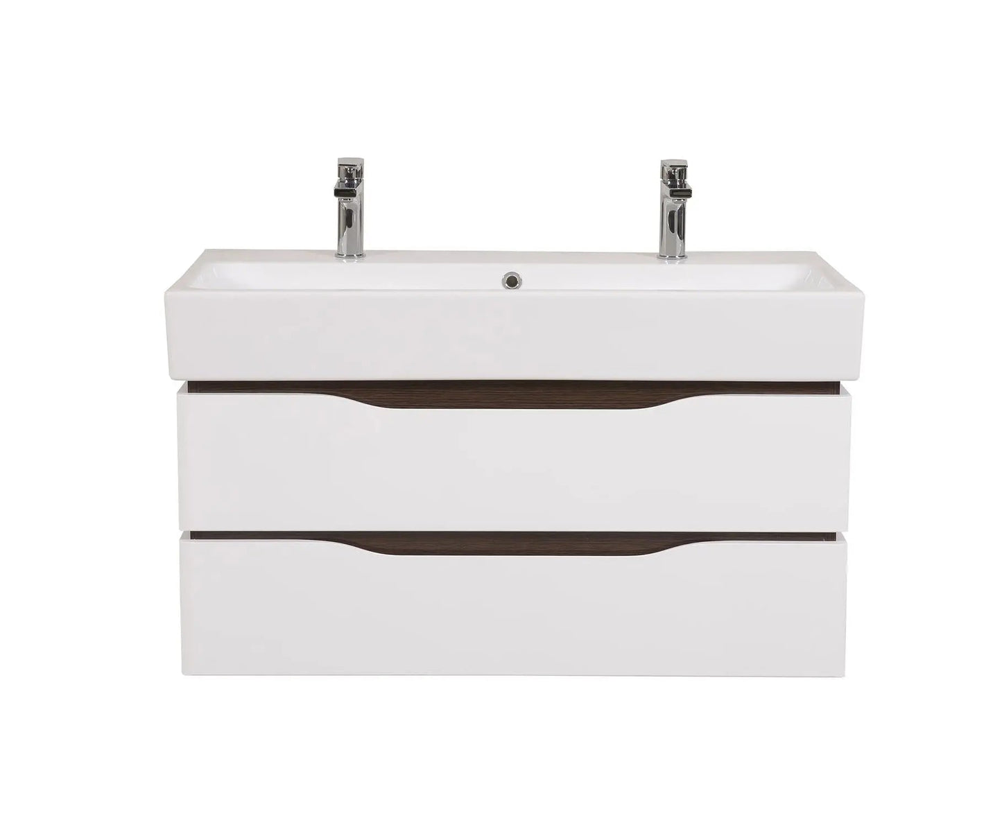 Mobilier de baie  suspendat  Venice , Alb+Wenge (Pinto 2 baterii) Aqua Rodos