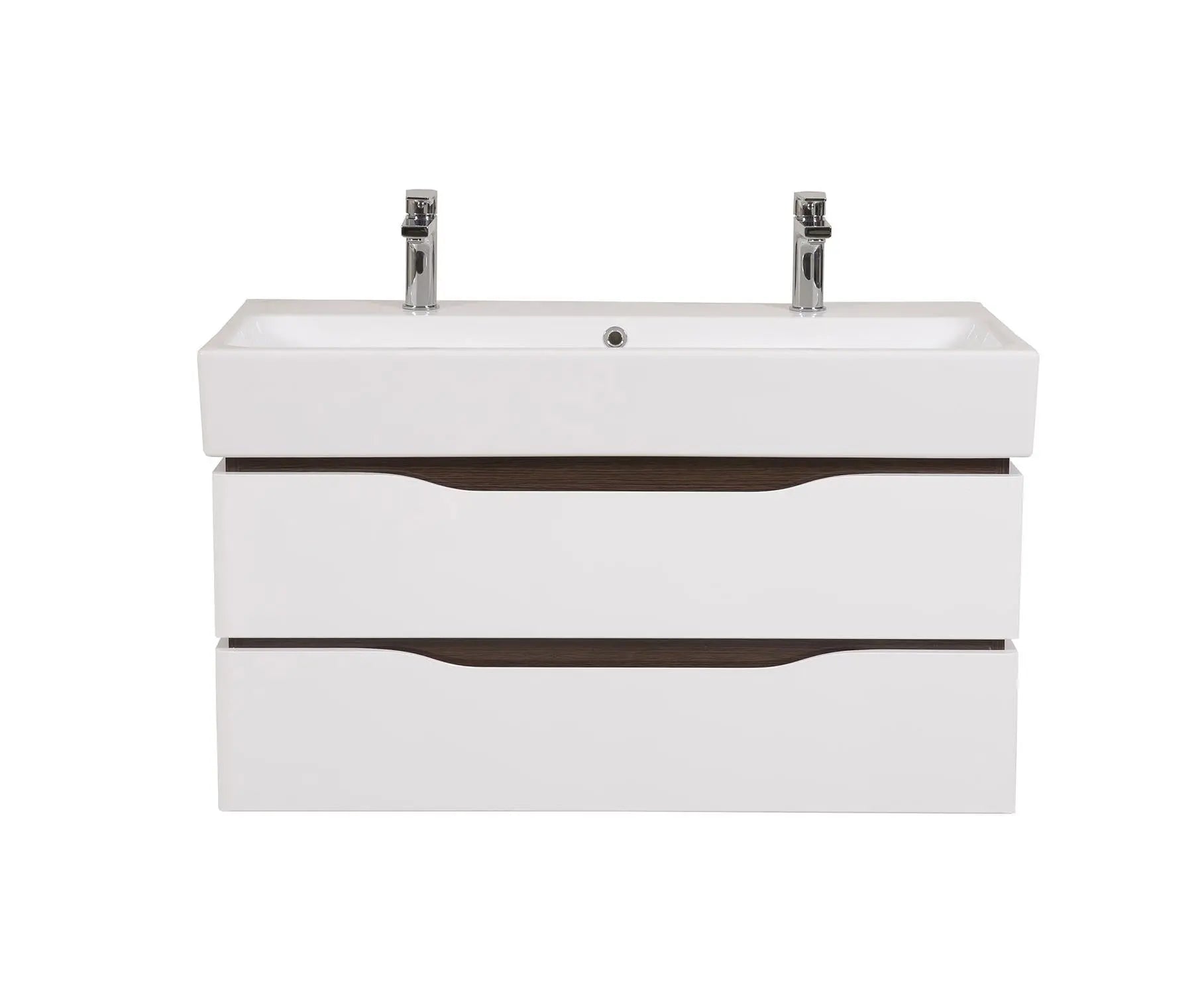 Mobilier de baie  suspendat  Venice , Alb+Wenge (Pinto 2 baterii) Aqua Rodos