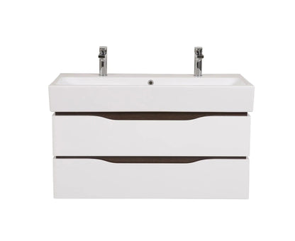 Mobilier de baie  suspendat  Venice , Alb+Wenge (Pinto 2 baterii) Aqua Rodos