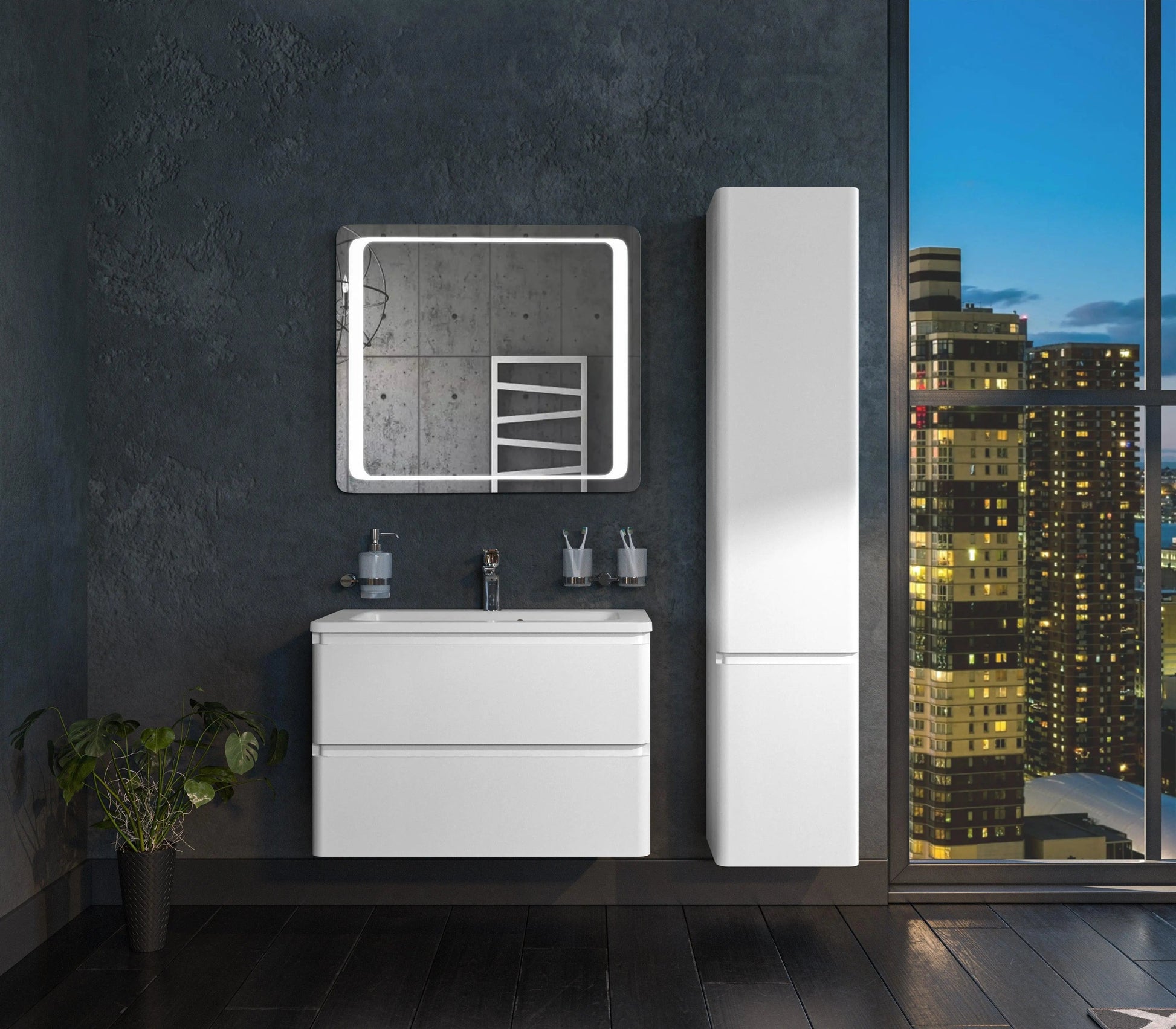 Mobilier de baie suspendat Accent alb AquaRodos