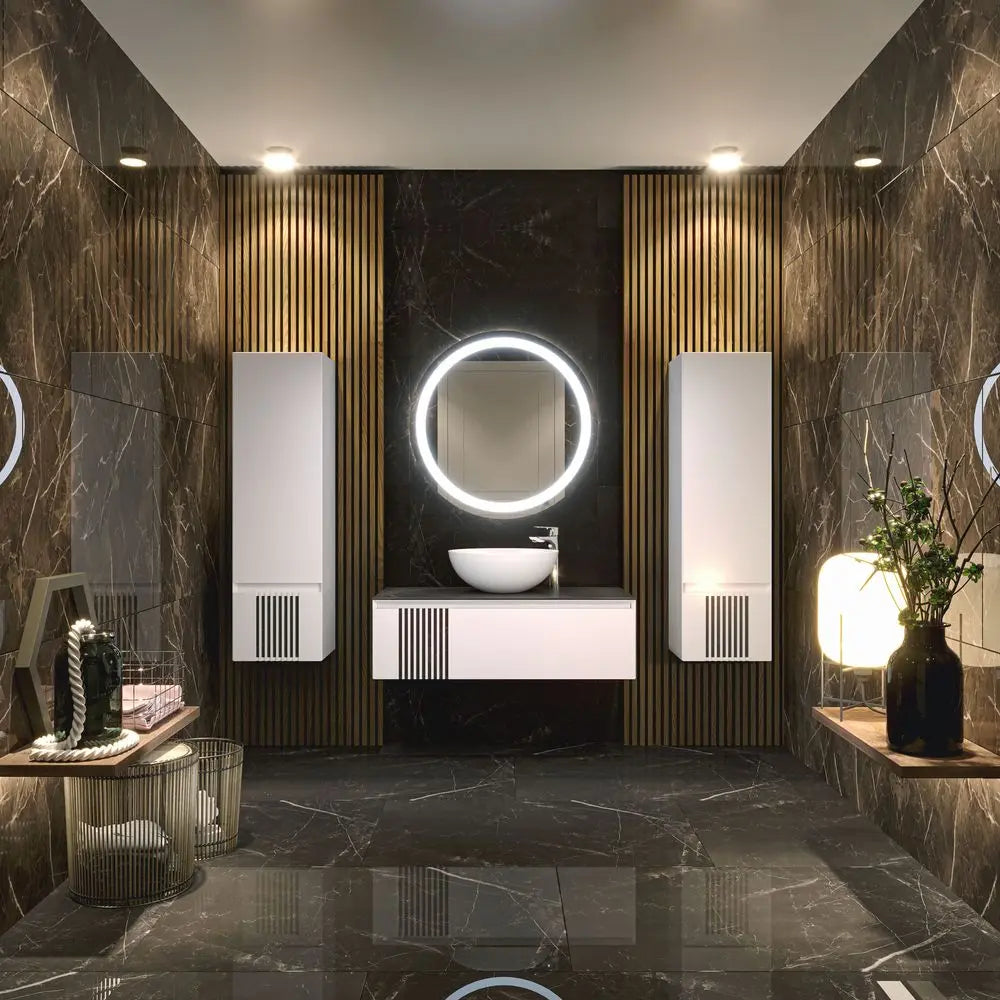 Mobilier de baie suspendat Manhattan (Zero), Alb Aqua Rodos