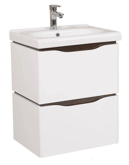 Mobilier de baie suspendat Venice, Alb+Wenge (City) Aqua Rodos