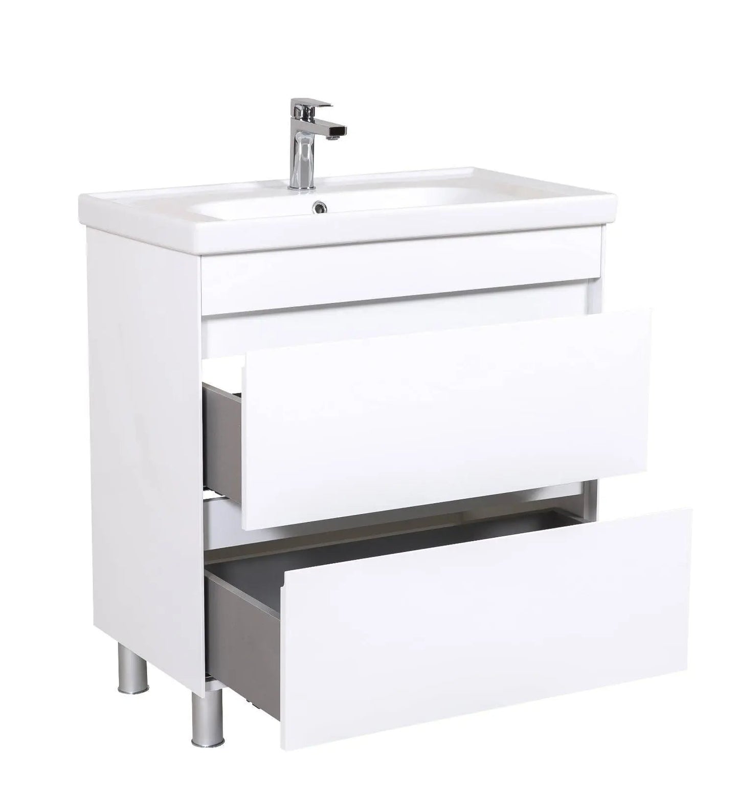 Mobilier de baie pe pardoseală Valencia Alb Aqua Rodos